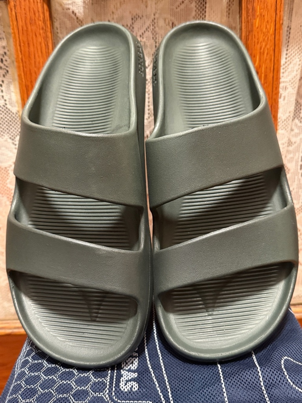 NWT Bombas Men's Dark Olive Dual-Strap Slide Sandals